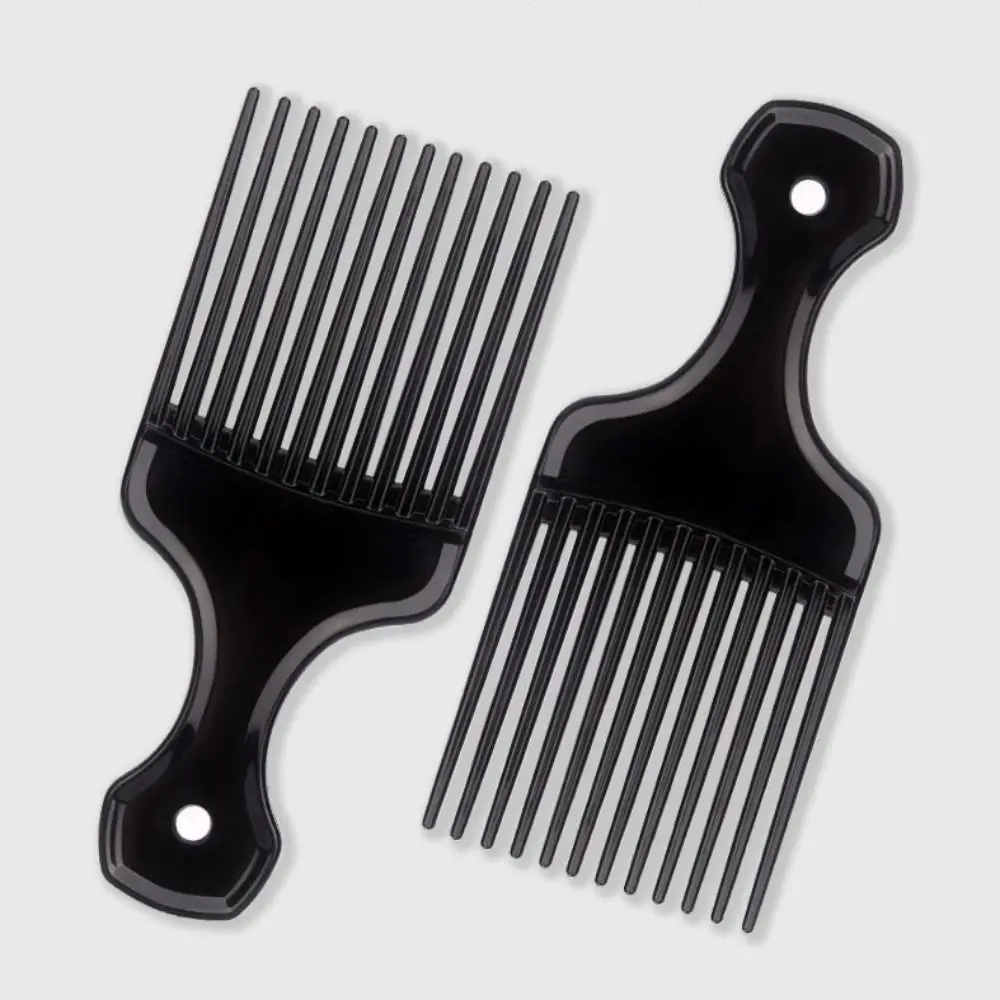 Curly Afro Plastic Fork Hairbrush Black Wide Teeth Insert Hair Combs Anti-Static Professional Pick Comb Salon