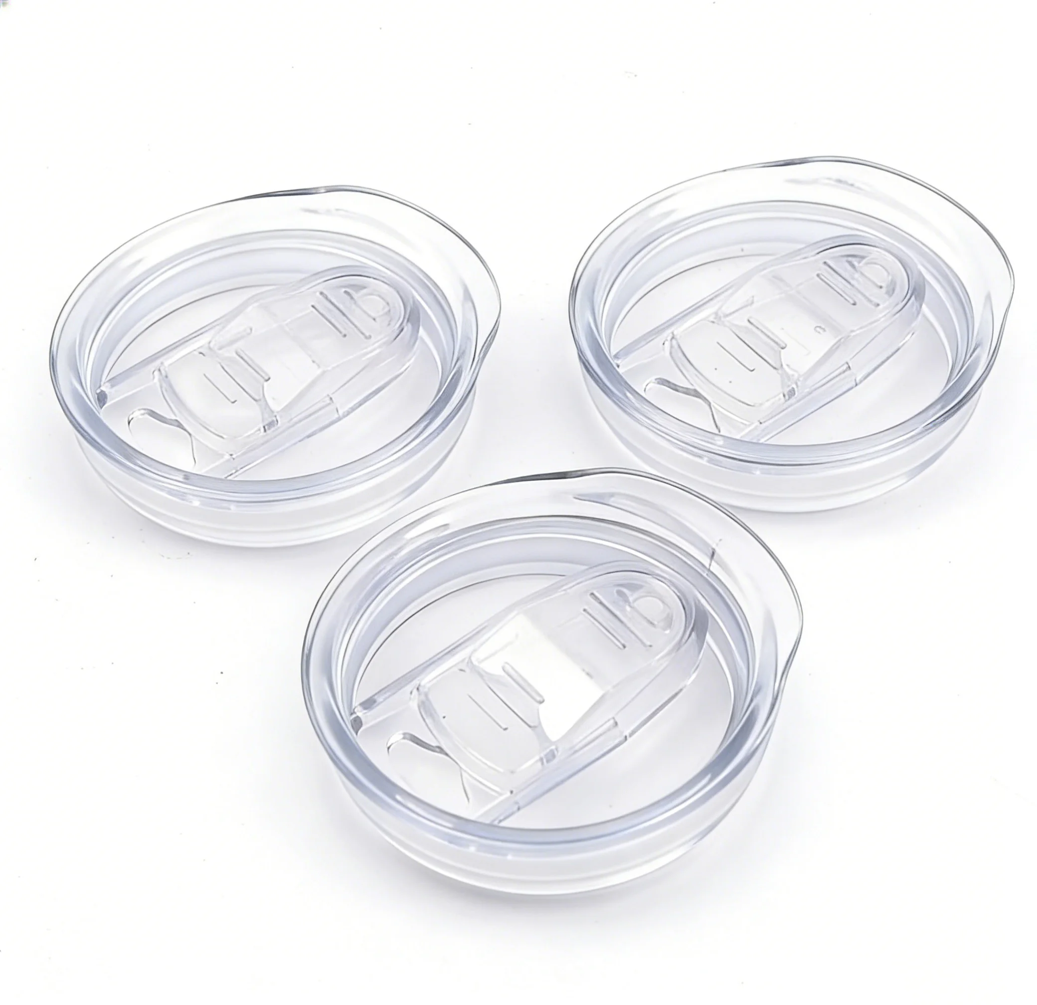 3-Pack Replacement Lids for 20 oz Straight Tumblers, 2.76 Inch Mouth, Spill-Proof & Splash-Proof Silicone Sliding Lids