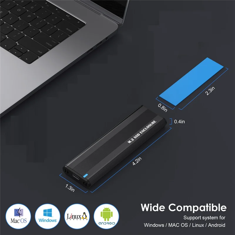 AEE7-M2 SSD Case NGFF 5Gbps SATA Protocol M.2 To USB 3.1 Gen1 SSD Adapter For NGFF SATA SSD Disk Box M.2 SSD Case