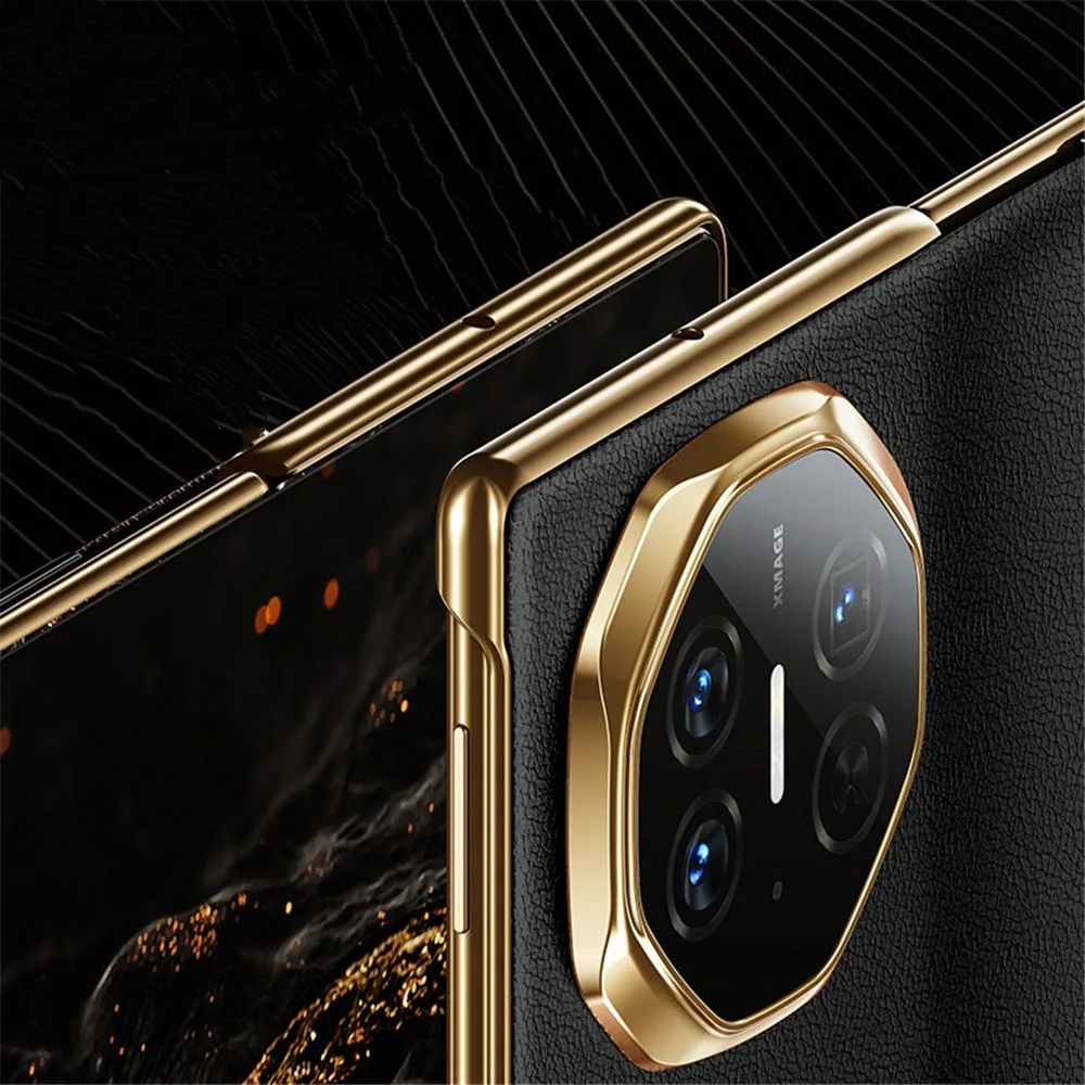 Магнитный флип-чехол премиум-класса из натуральной яловой кожи для Huawei Mate XT Skin-feel Cover