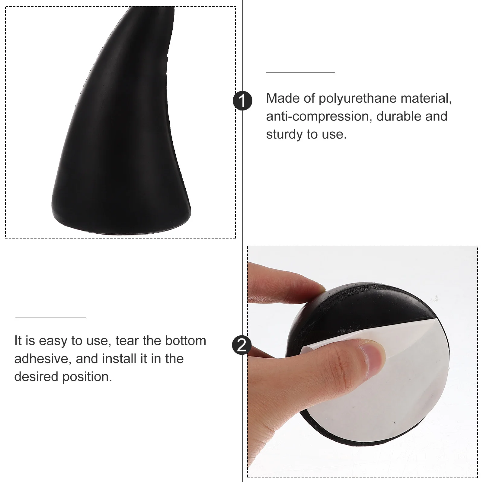 زوج واحد من ملصقات قرون الشيطان ثلاثية الأبعاد لمصد سقف السيارة وإكسسوارات الهالوين لاصق سفلي سهل التركيب لون أسود #2