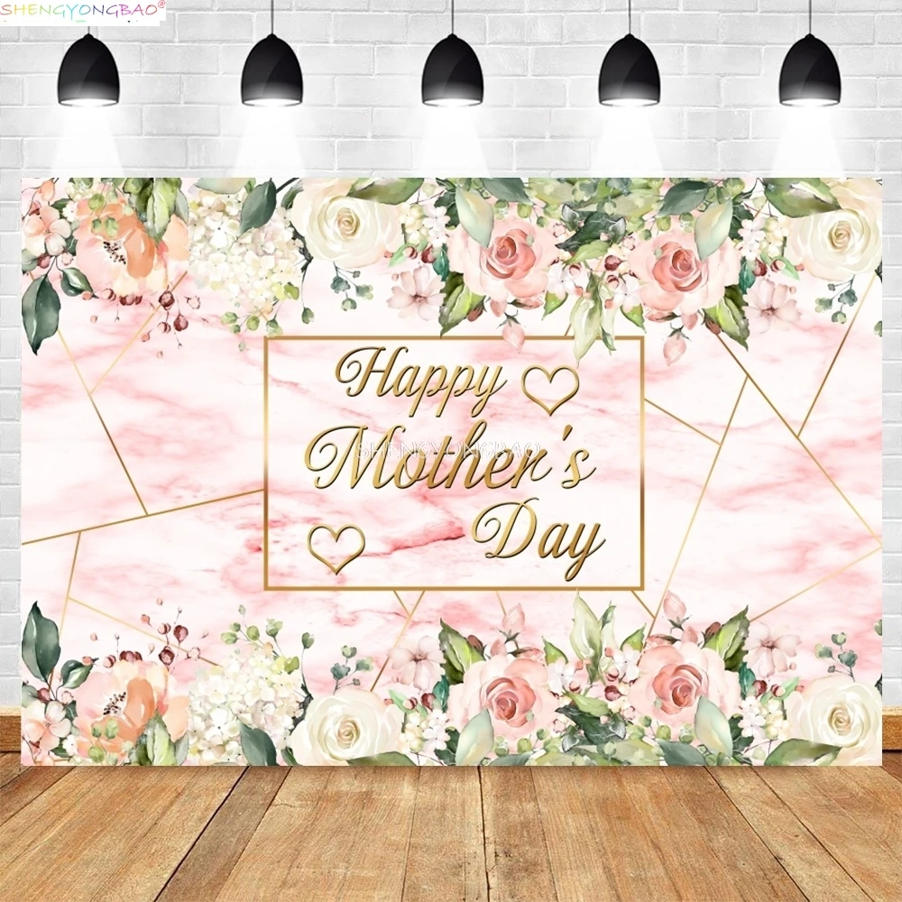 

Happy Mother's Day Background Peony Balloons Floral Love Heart Best Mom Party Decor Photography Backdrop Studio Prop MD-07