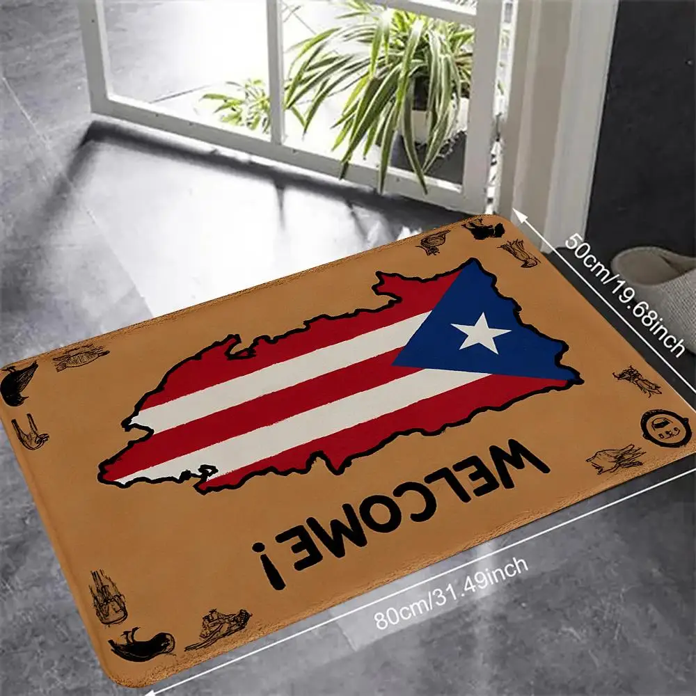 VIKAMA American Flag Welcome Mat Non‑Slip Patriotic Floor Mat for Entryway Home Decor