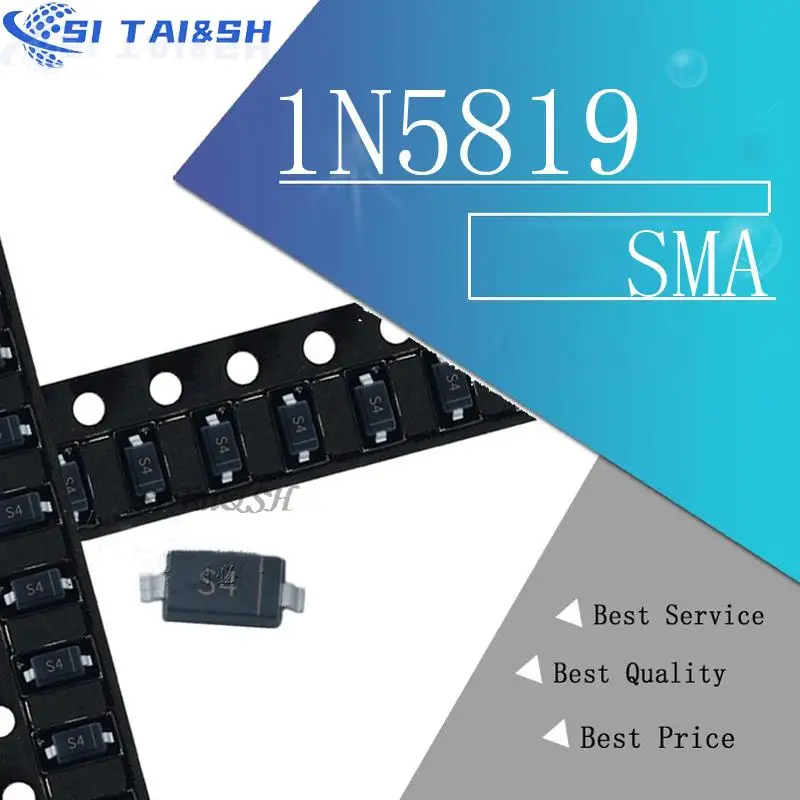 100PCS 1N5819 SS14 1N5822 SS34 SR160 SS16 1N5817 SS12 SMA Rectifier diode SR1100 SS110 SR360 SS36 SR240 SS24 SR2100 SS210 SS310