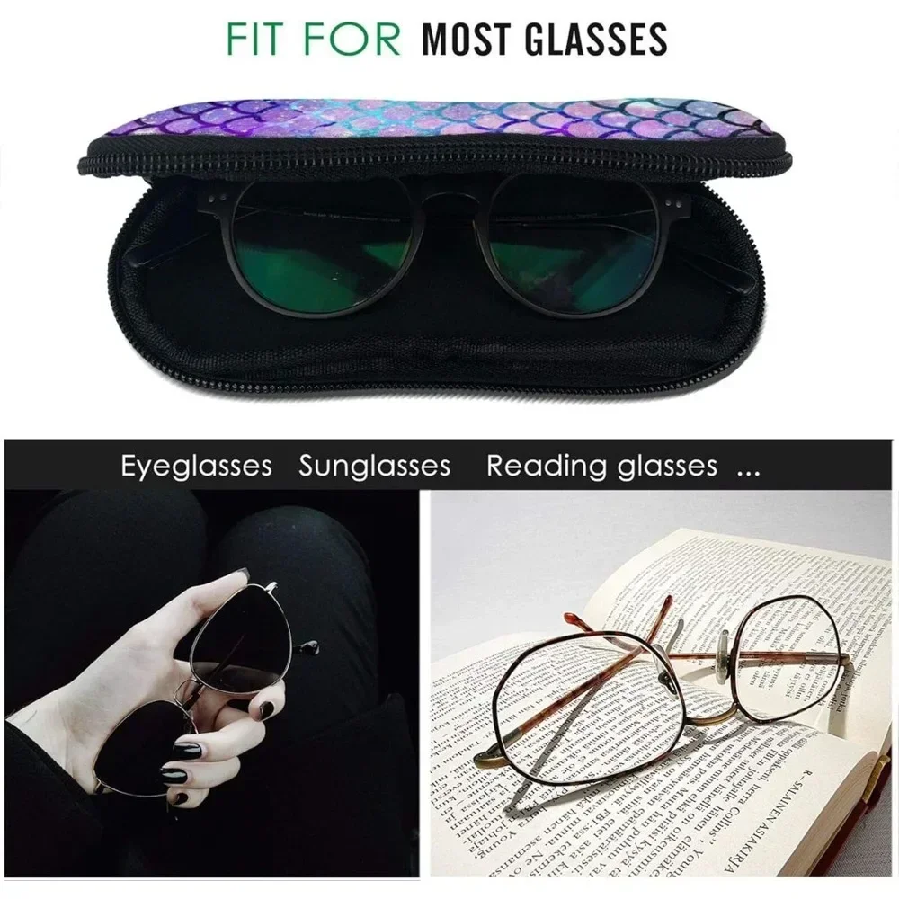 Scales  Glasses Case Pouch Prints Zipper Soft Eyewear Storage Box Outdoor Travel Portable Anti-Pressure Sunglasses Bag