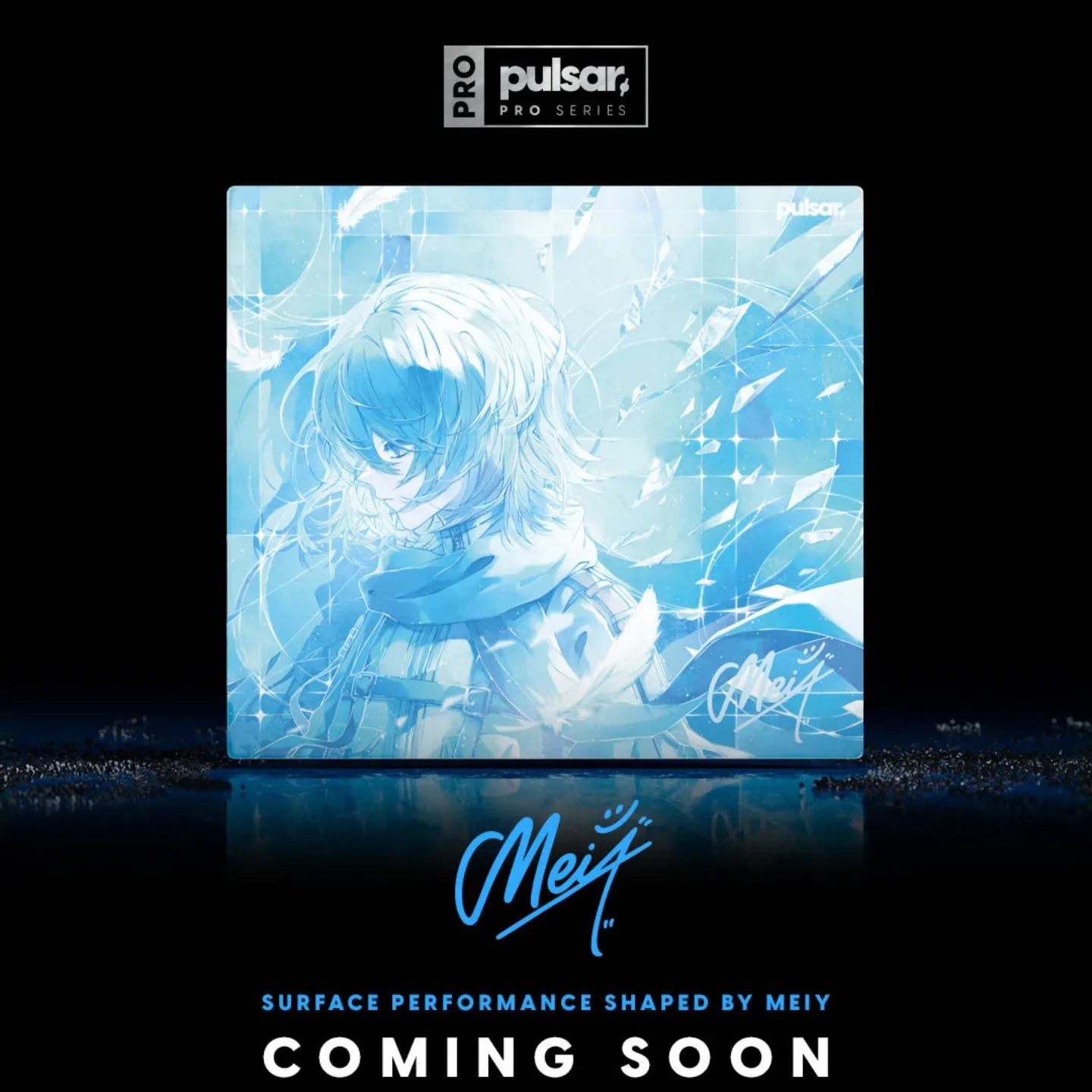 Pulsar PRO by MEIY Tempered Glass Mouse Pad 490x420mm Collaboration Gaming Desk Mouse Mat for FPS Esports PC Gamer Accessory