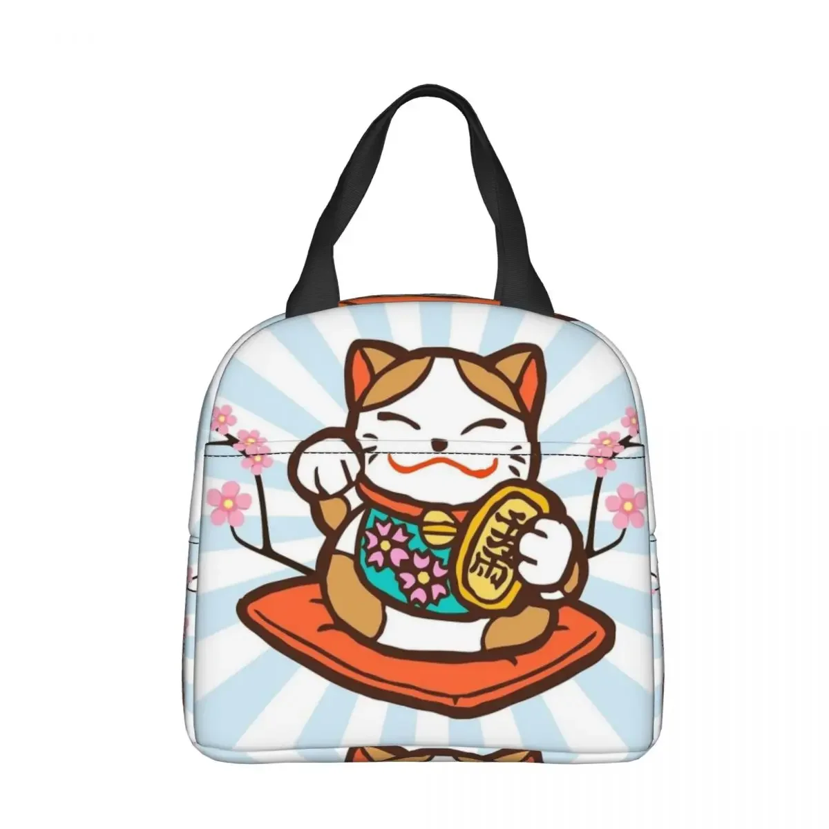 

Lucky Maneki Neko Cat Insulated Lunch Bag High Capacity Meal Container Thermal Bag Tote Lunch Box Work Picnic Food Storage Bags