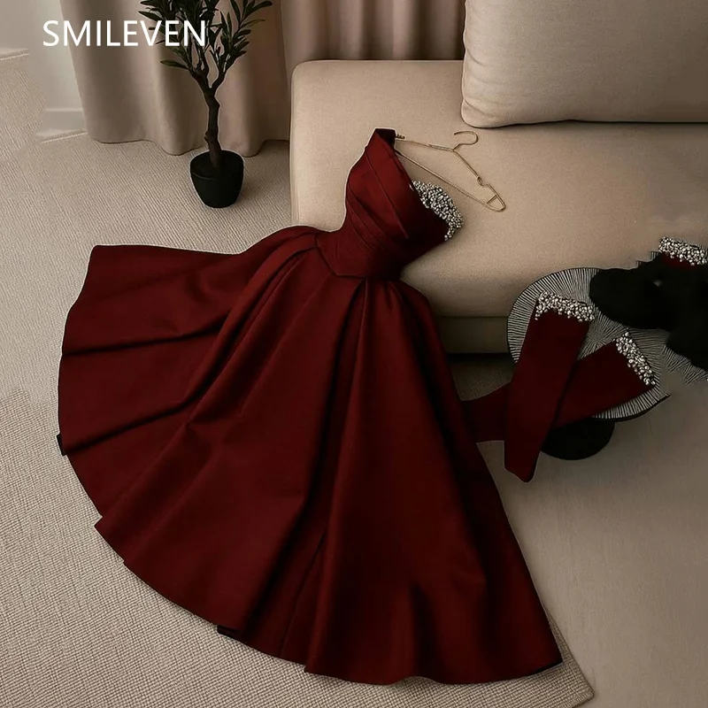 

Smileven Beeding A-line Mini Prom Dress Applique Sleeveless Party Gowns Sweetheart Club Evening Dress Customized 2025