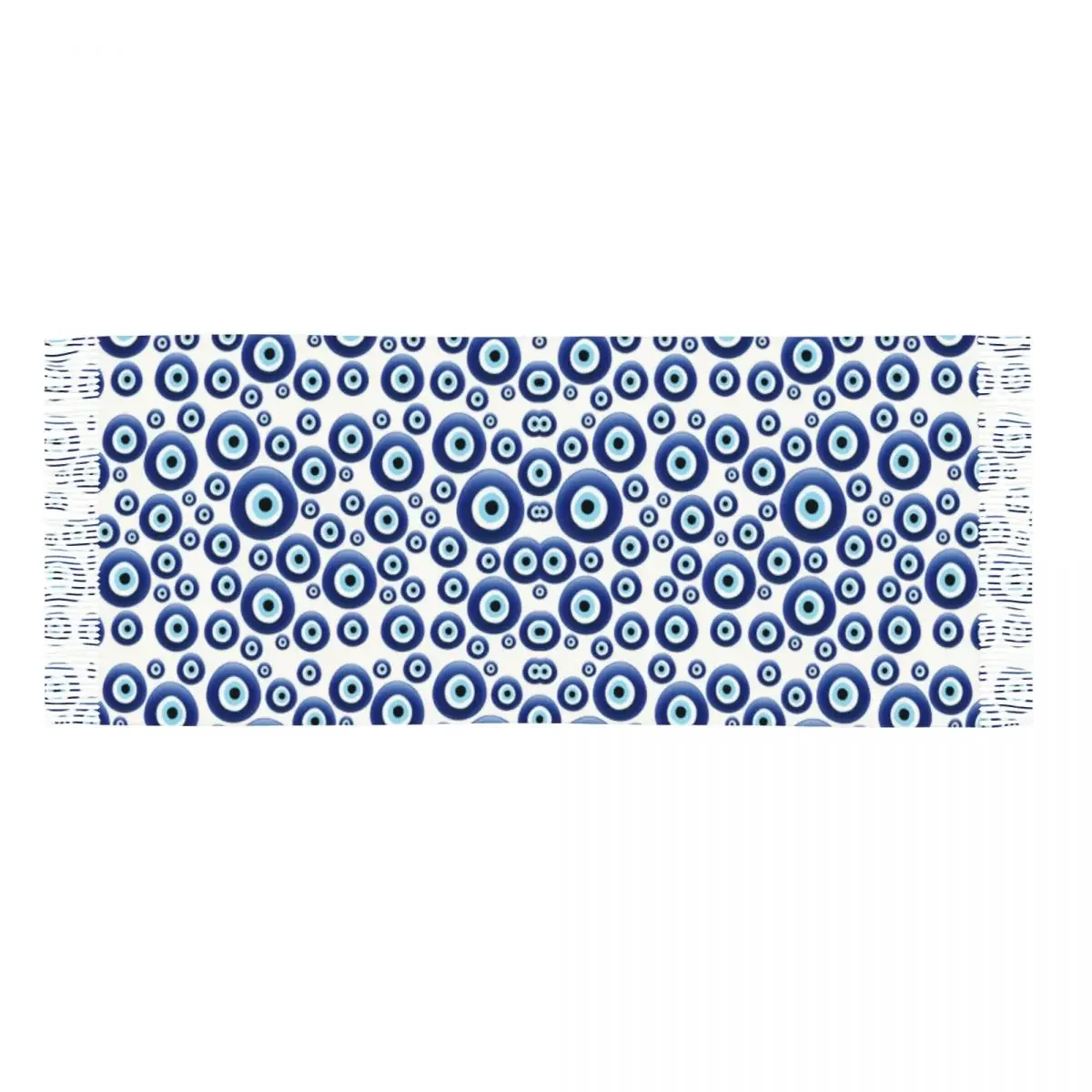 Lady Large Mediterranean Evil Eye Protection Scarves Women Winter Thick Warm Tassel Shawl Wraps Lucky Charm Amulet Hamsa Scarf image 5