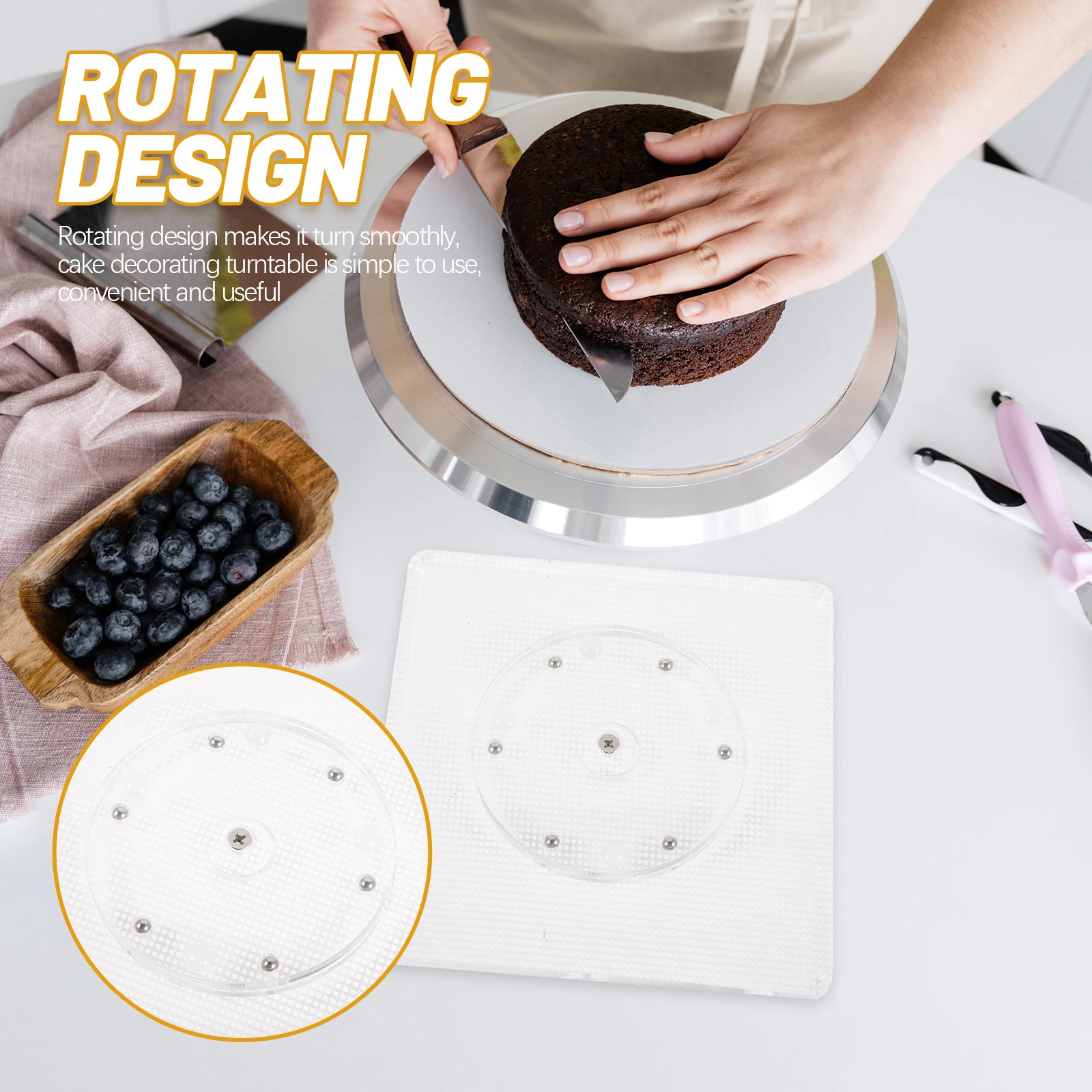 

Acrylic Cake Rotating St for Cookies Biscuits Cupcakes Decor Clear Cake Decorating Turntable Plastic Kitchen Pastry Tool