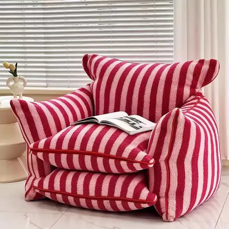 for Dopamine Striped Lazy Sofa Single Living Room Balcony Floor Small Sofa Tatami Casual Backrest Lazy Chair