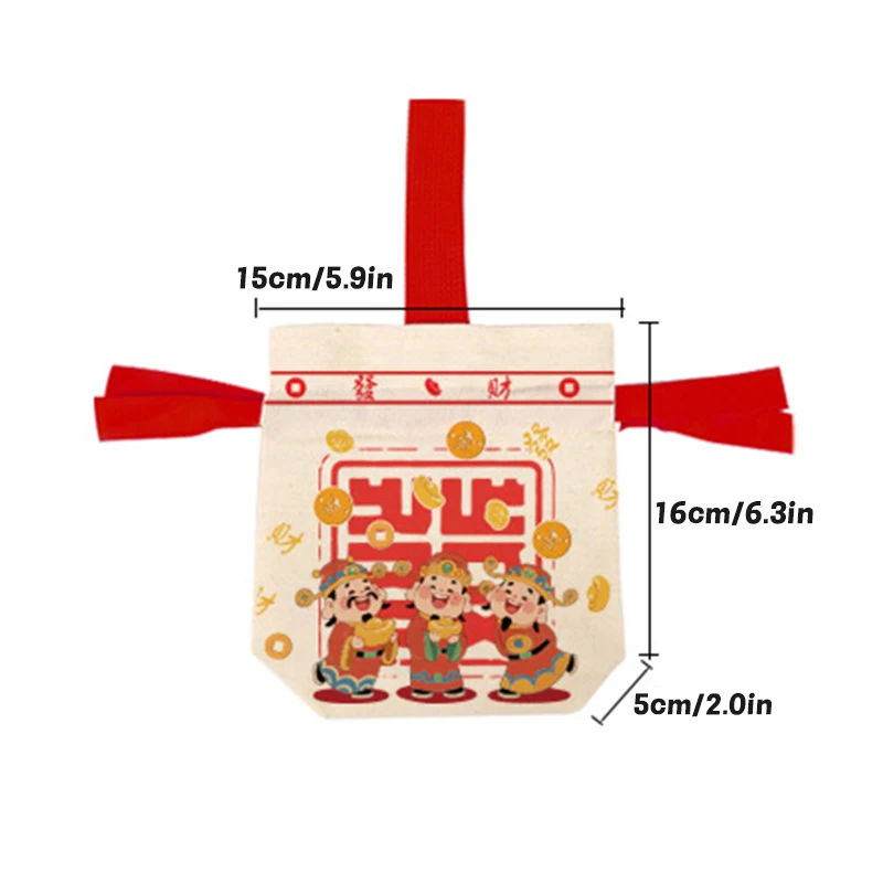 

Year Of The Horse Drawstring Cartoon Pouch Bags Small Candy Gift Bag Navidad Party Favor Snack Packaging Bags 2026 New Year