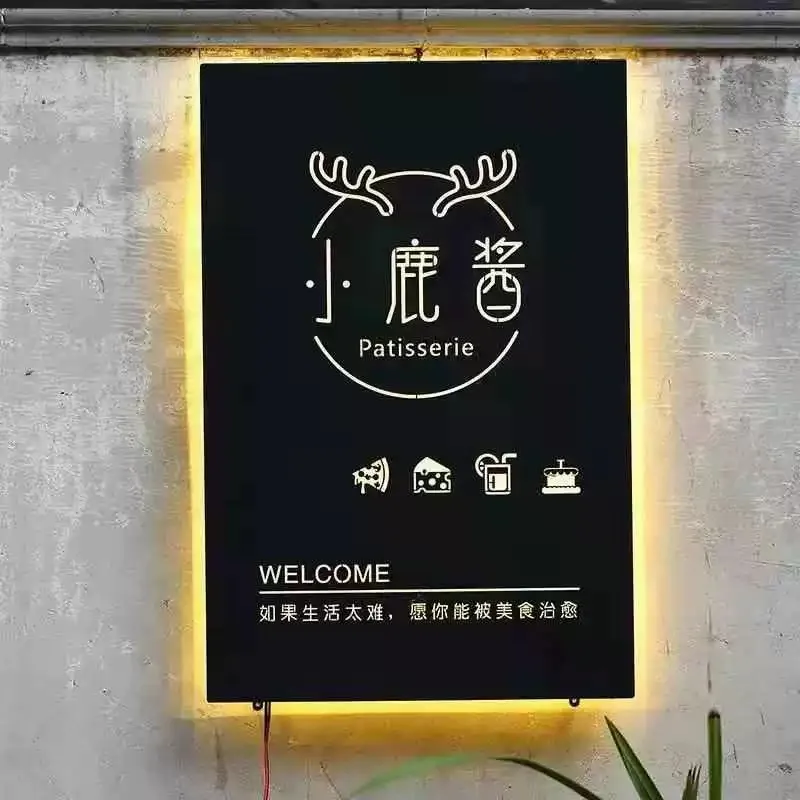 Outdoor lightbox door head hollow hanging sign LED wall mounted design