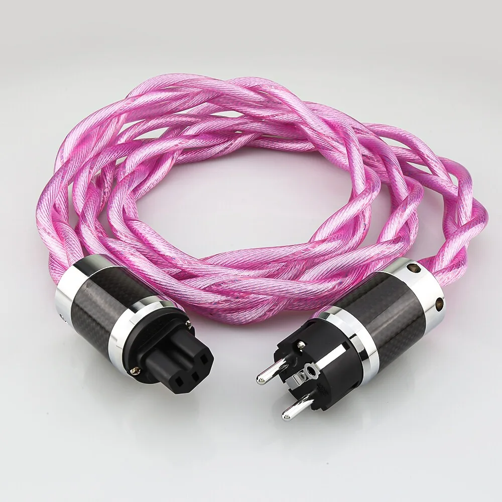 OCC Pure Copper Silver Plated Audio Power Cable Audiocrast HiFi Audiophile Line US EU Schuko UK Plug For Amplifier Speaker DAC