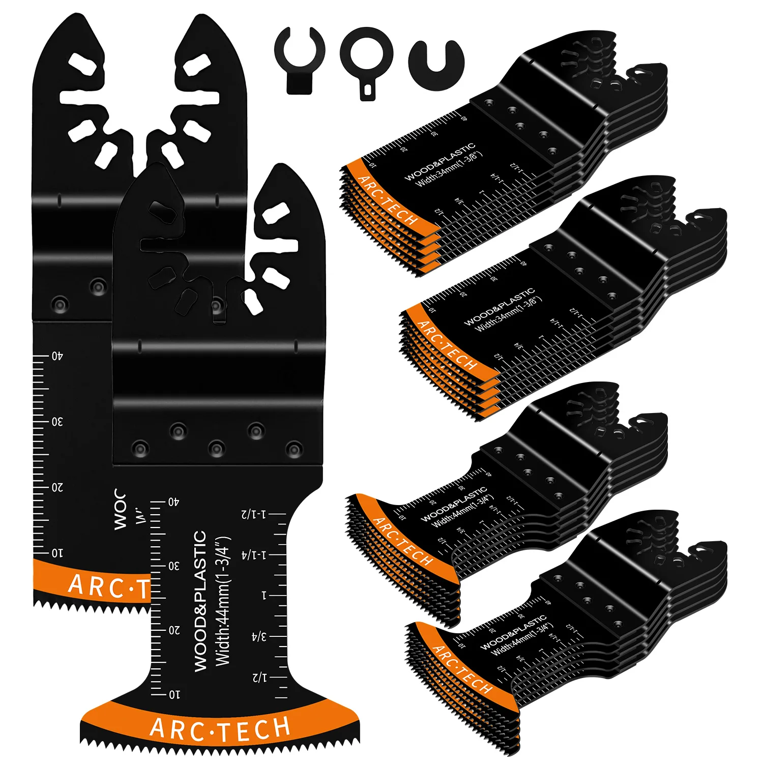 

20PC urved-Edge Oscillating Tool Blade, Multitool Blades for Metal, Wood, Plastic, Professional Universal Oscillating Saw Blades