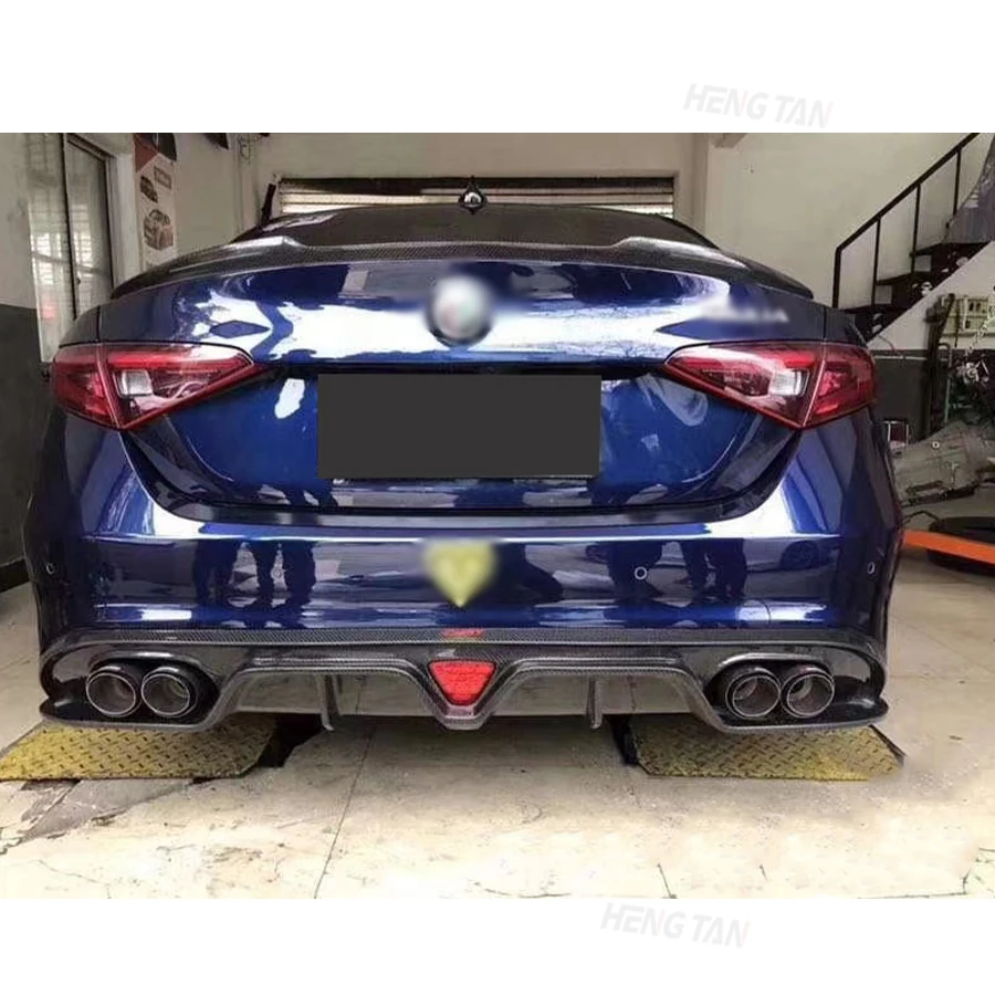 For Alfa Romeo Giulia Carbon Fiber Car Front Bumper Splitter Front Lip Chin Spoiler Diffuser Parts Upgrade Body kit