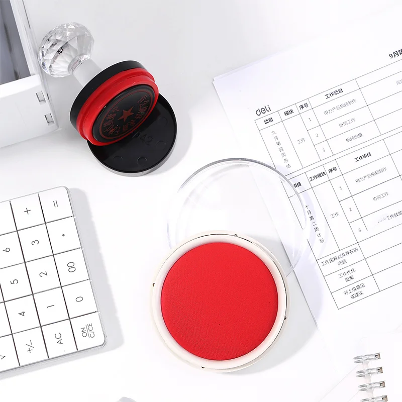 لوحة طباعة دائرية متعددة الأغراض من Deli9863، حبر سريع الجفاف، أدوات مكتبية عالية الجودة #5