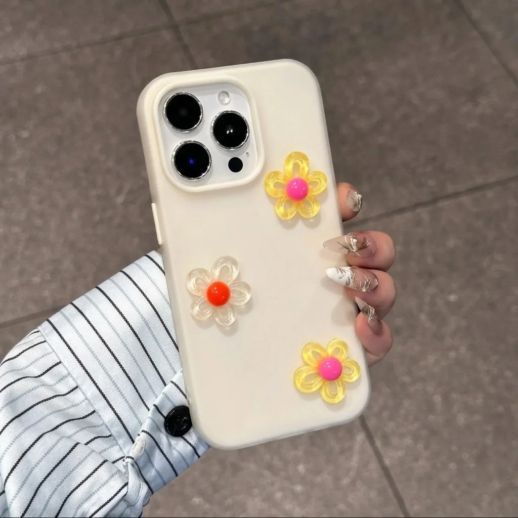 Candy Color With 3D Diy Flower Lanyard Case For iPhone 17 16 15 14 13 12 Pro Max 17 15 Pro 16 15 14 Plus XR Shockproof Cover view 6