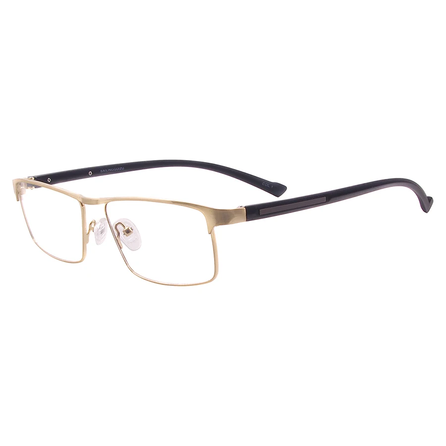 Fashion Metal Large Full Rim Browline Spectacle Men's Business Rectangle Spectacle Frames For Meidical Prescription Lenses