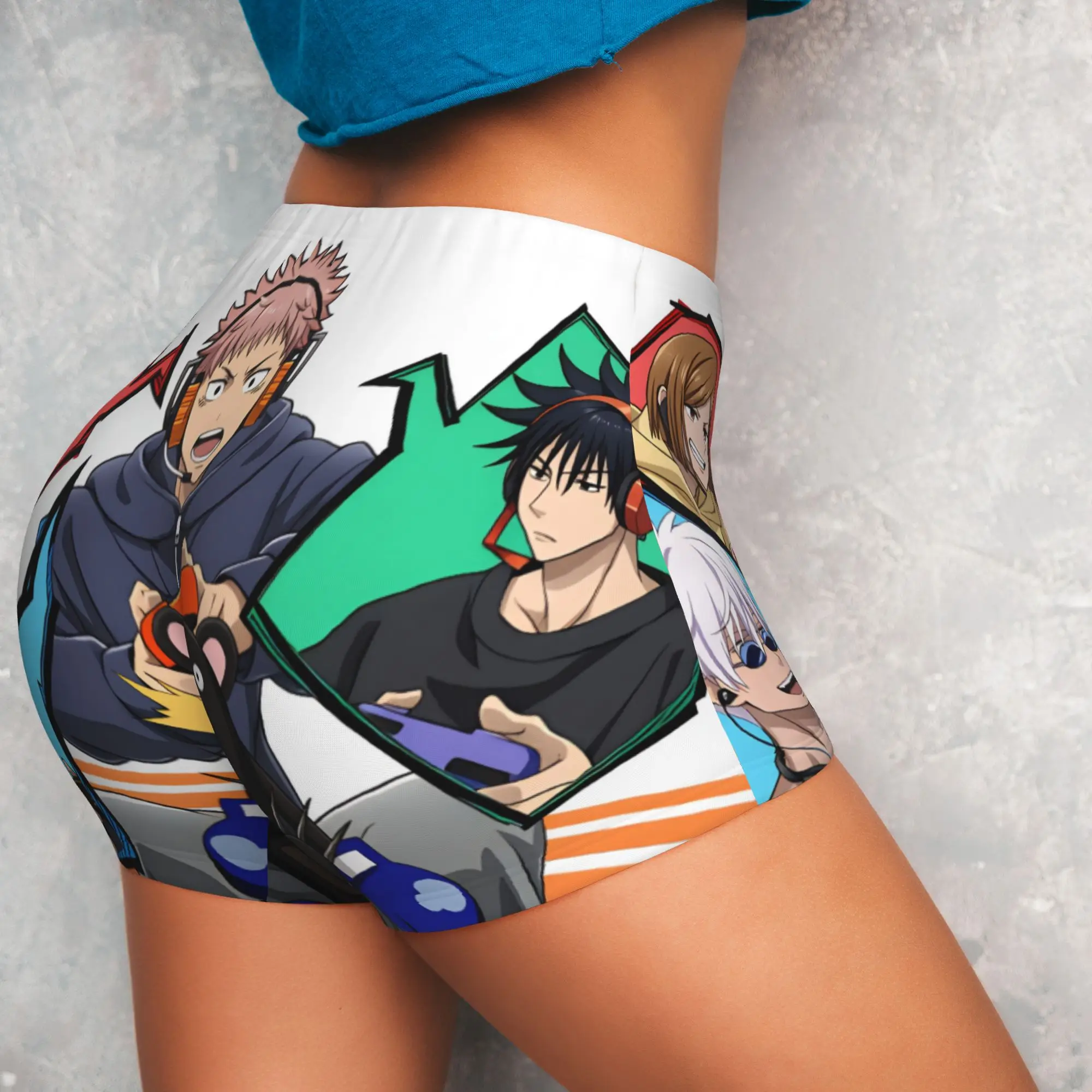 Women's Jujutsu Kaisen Yuji Itadori Workout Yoga Shorts Megumi Fushiguro Athletic Gym Biker Running Shorts