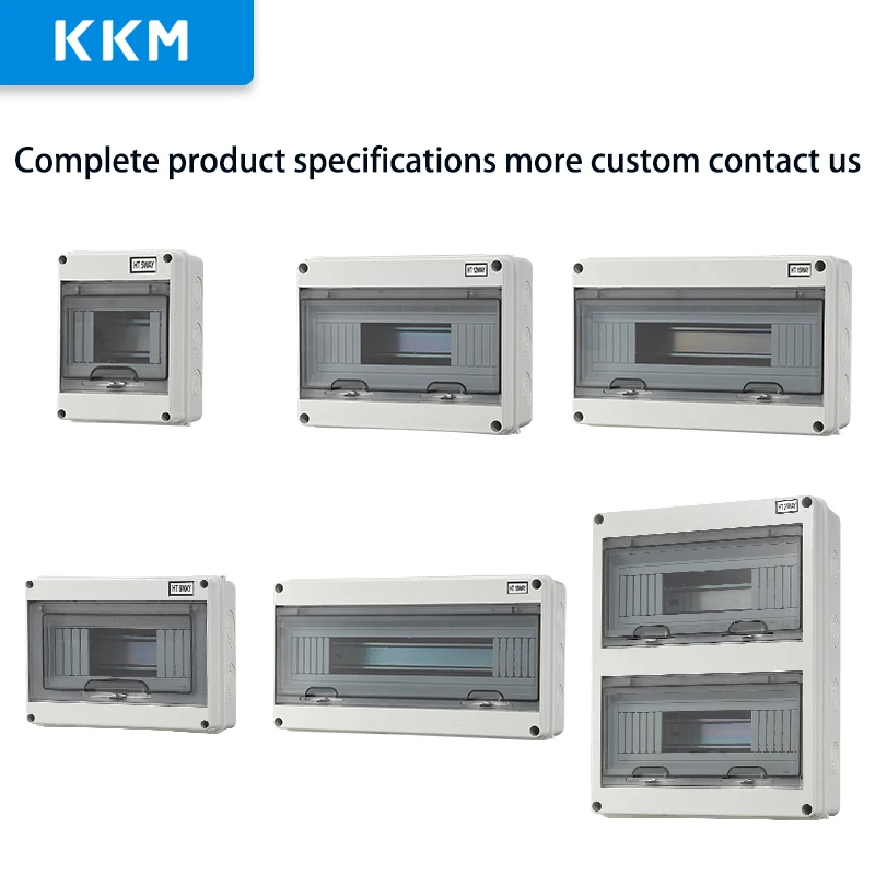 KKM Junction Box HT Series Junction Box 2/3/5/8/12/15/18/24WAY ABS Plastic Outdoor Switch box IP65 Waterproof Distribution Box