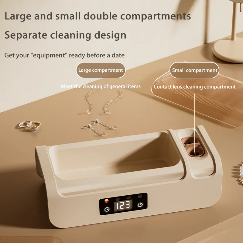 2025 NewUltrasonic Glasses Cleaning Machine Screen Display Ultrasound Jewelry Denture Cleaner High Frequency Ultrasonic