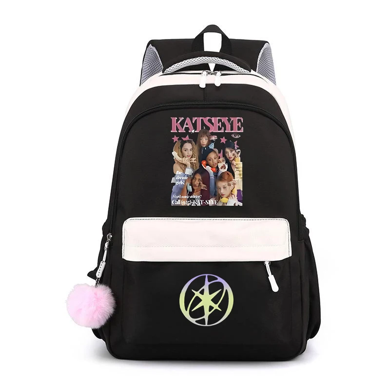 Kpop KATSEYE Print Backpack Teenager High Capacity Knapsack Student Girl Schoolbag Large Capacity Travel Bag Women Mochila Gift
