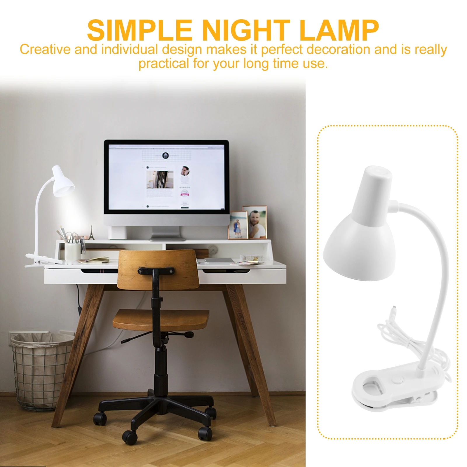 

LED Desk Lamp USB Charging Portable Foldable Student Bedroom Reading Light Night Lighting Supply Small Night Lamp