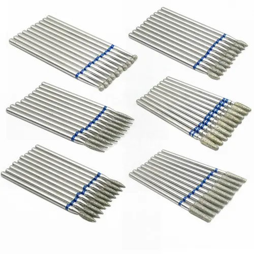 Juego de brocas de diamante para pulido Dental, vástago de 2,35mm, 10 Uds.