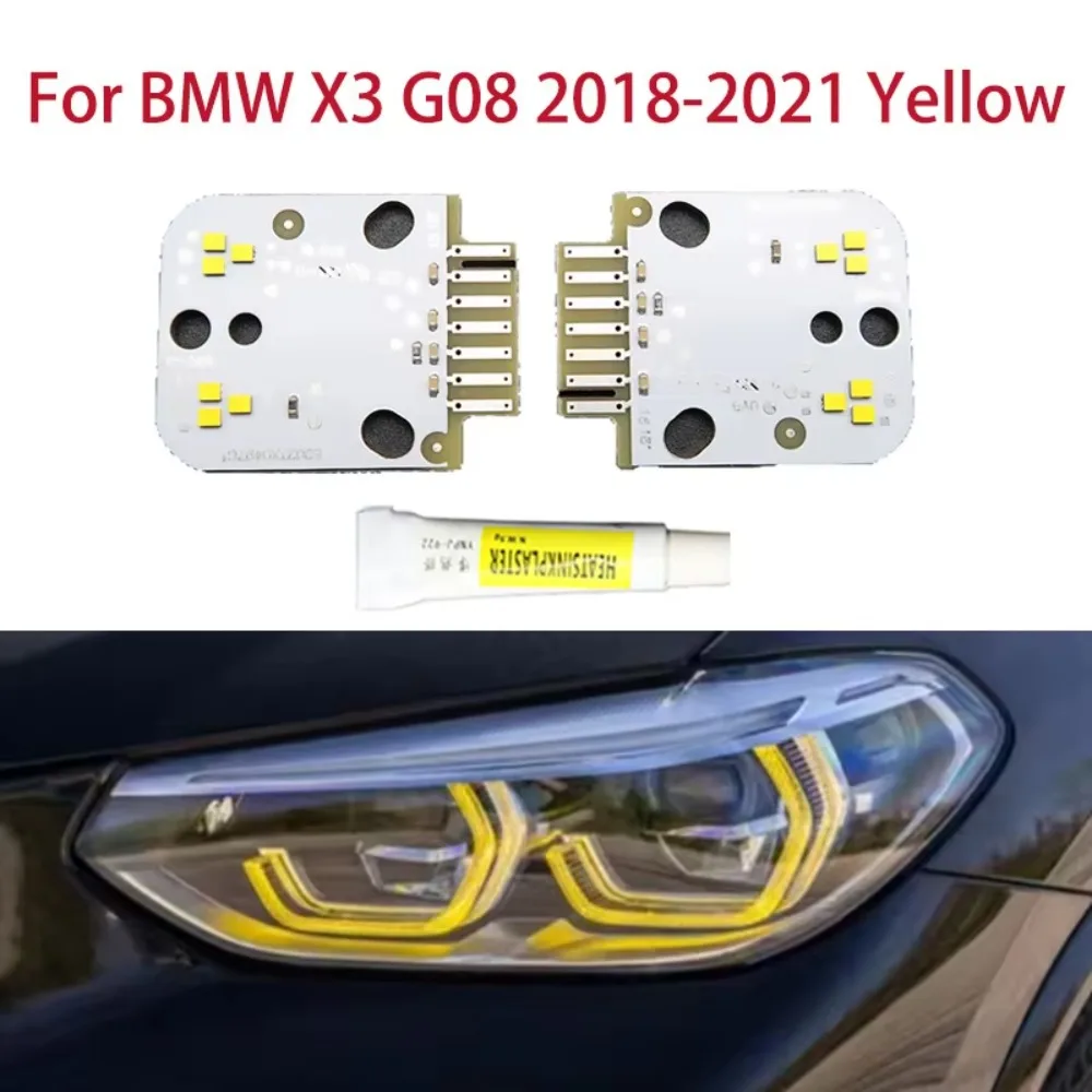 Para BMW X3 G08 G01 G02 2018-2021 chip DRL amarillo limón Ojos  Ángel modificación  color  luz  coche faros  coche chi