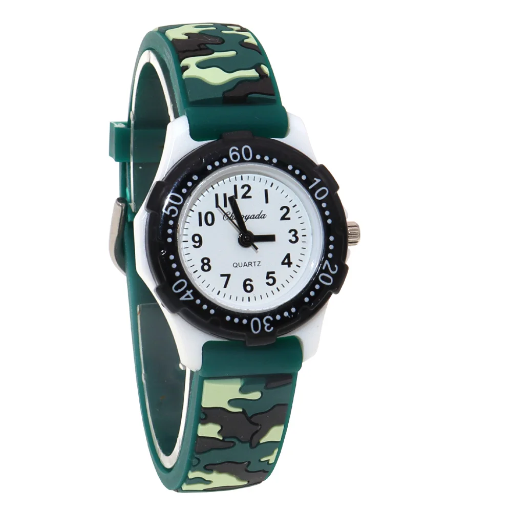 

New boys girls fashion camouflage silicone strap quartz watches children kids students digital cool waterproof clocks wristwatch