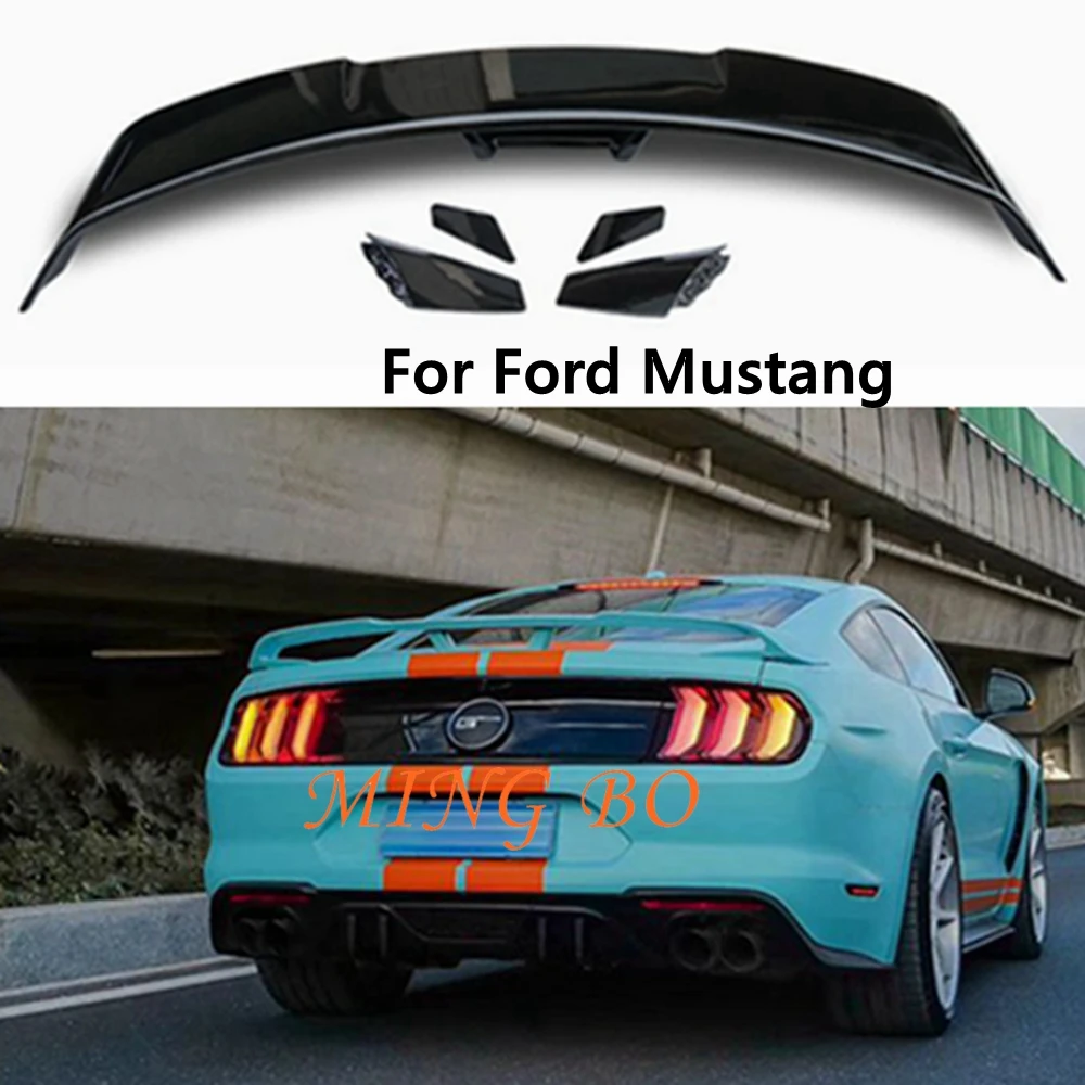 

For Ford Mustang 2015 2016 2017 GT style High quality ABS black Rear Spoiler Trunk wing