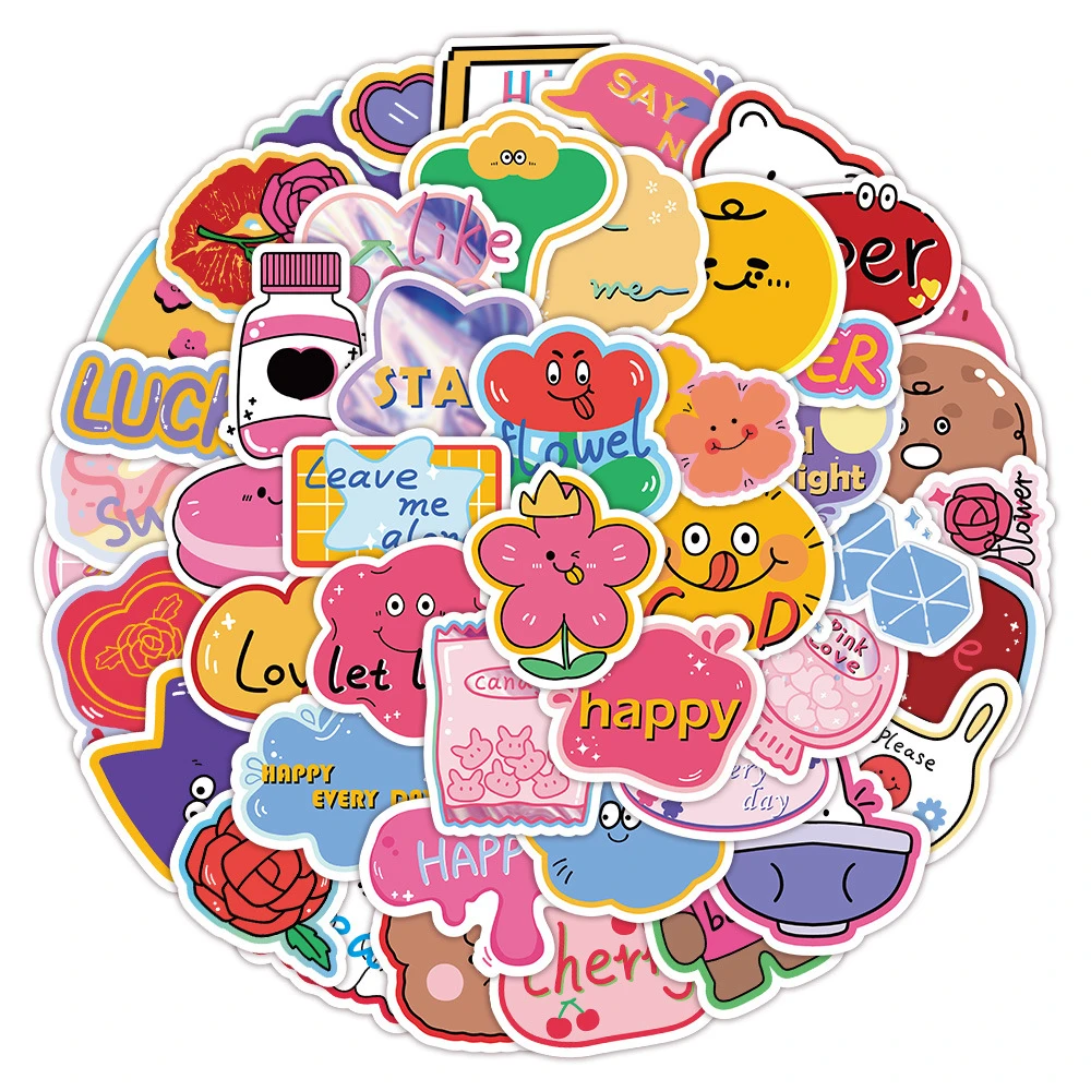 60PCS  Small Fresh Pink Korean Ins Style Stickers For Luggage Phone Case Laptop Notebook Decals Kids Gift Peel Joy Sticker Store