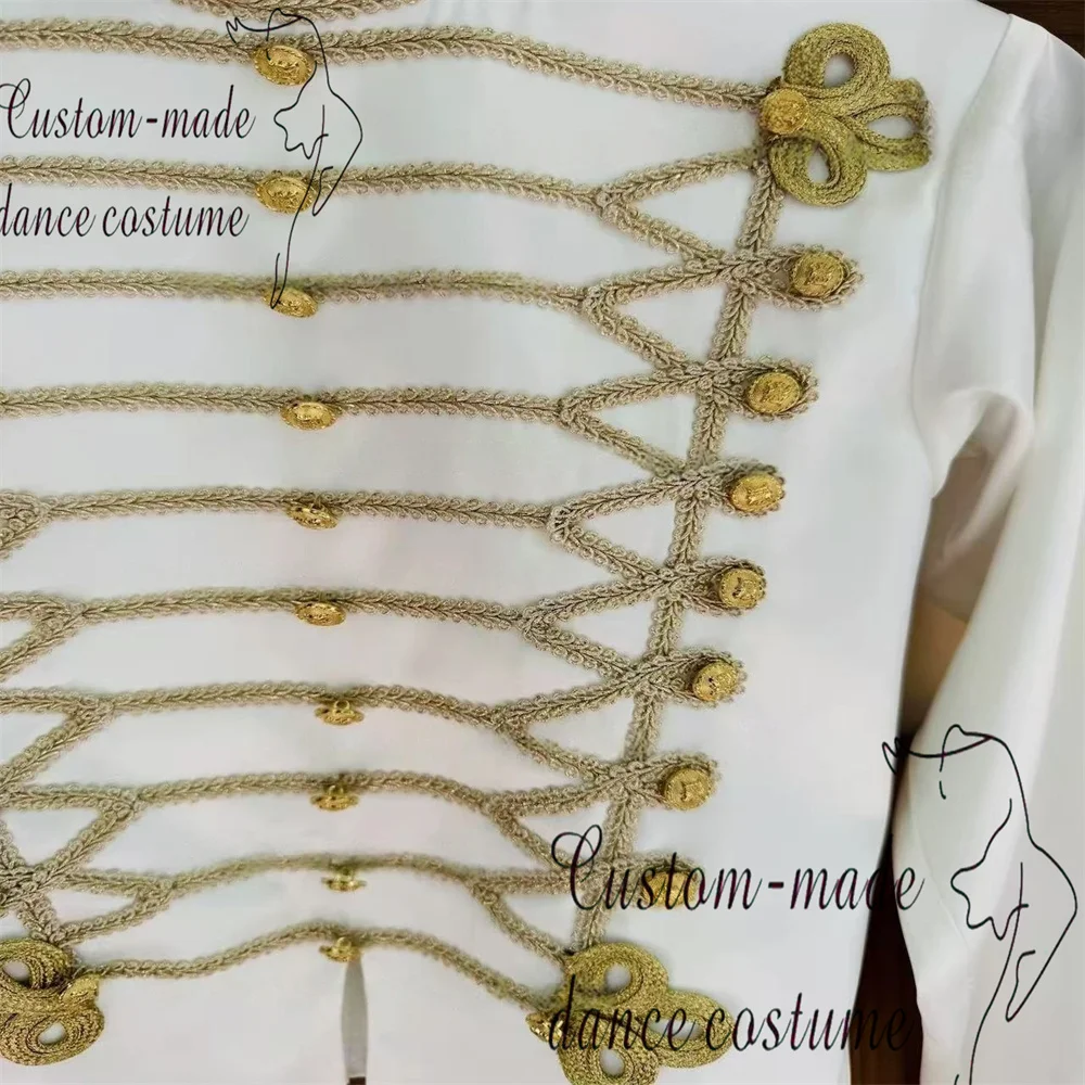 Paquita ชุดบัลเล่ต์ Nutcracker ชายรูปแบบส่วนตัวที่กําหนดเองทองคําขาวตกแต่ง Officer การแข่งขันชุด