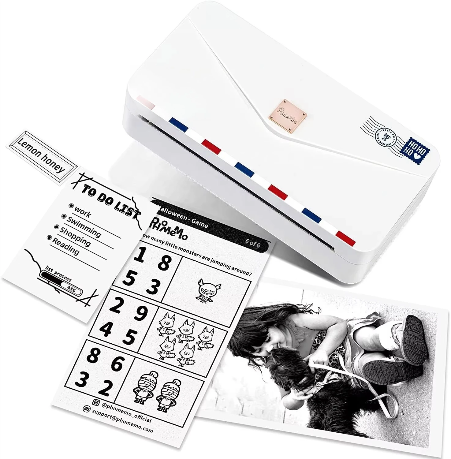 Phomemo M04AS 4 Inch Portable Thermal Printer Mini Sticker Printer  Supports 15/53/80/110mm Printing Width Stock!