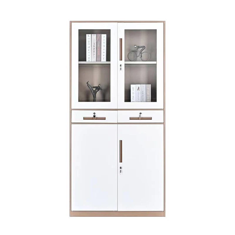 Metal File Cabinet Modern Foldable 2-door Steel Cupboard with Lock Heavy Duty Storage for Home Office
