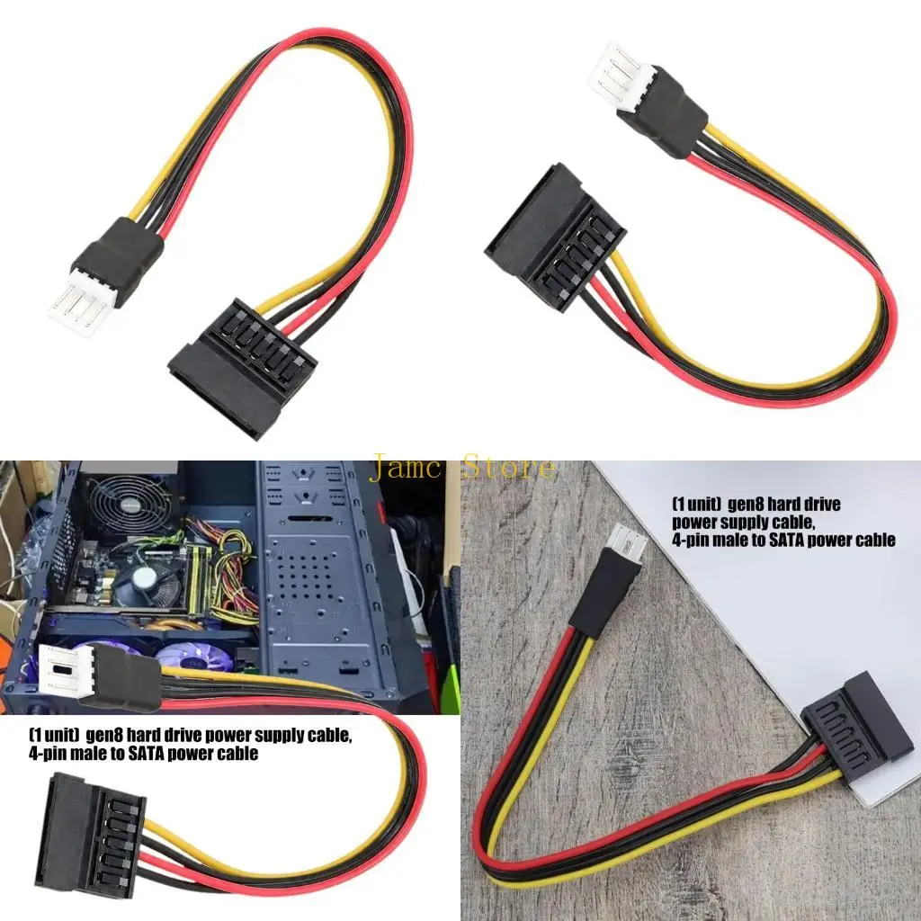 LX0B Efficient 4Pin Male To SATAs Power Cable For Server Hard Drive Quick Plugs And Play Setups