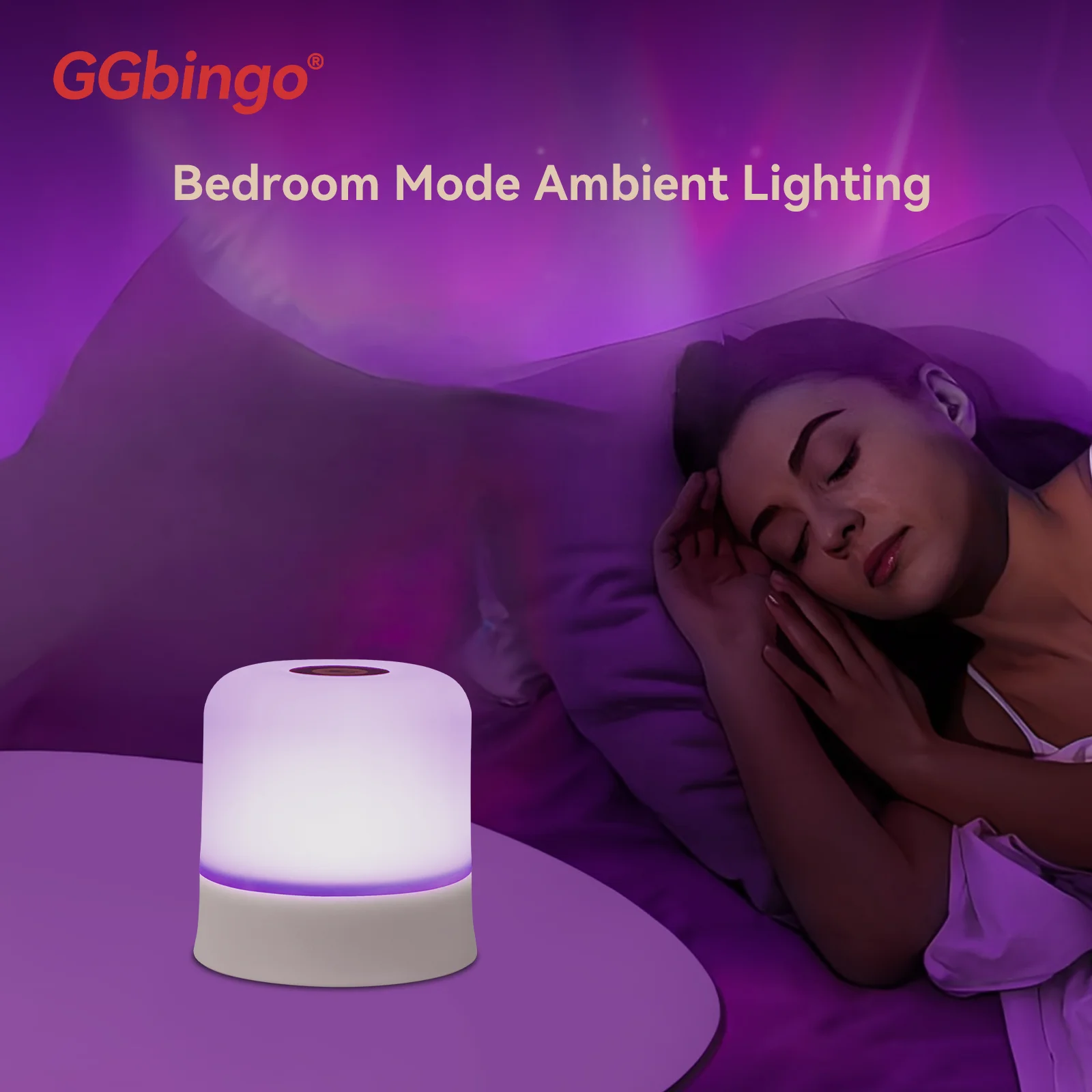 GGbingo Touch Night Light قابل لإعادة الشحن وجهاز التحكم عن بعد ضوء الليل RGB عكس الضوء الجدول مصباح الضوء المحيط لغرفة النوم وغرفة المعيشة