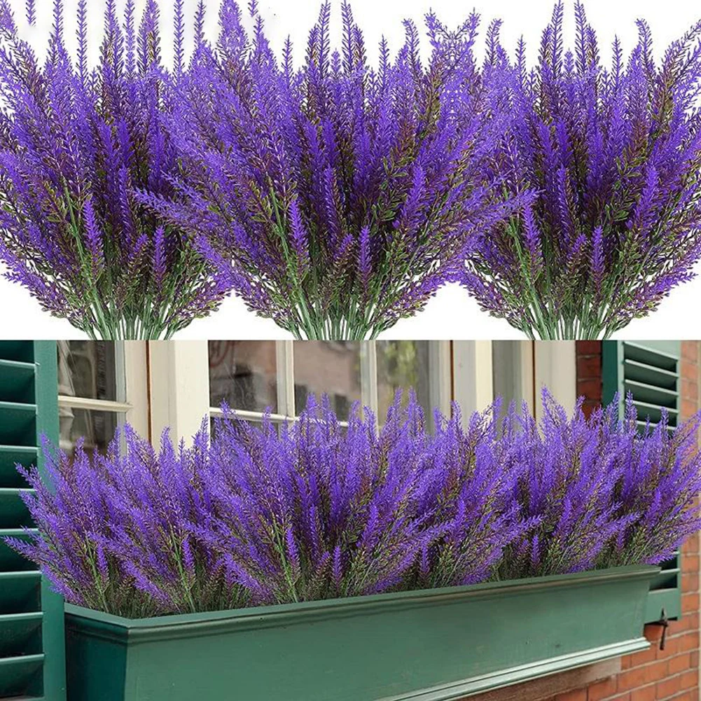 Simulation Bouquet Lavender Bouquet Romantic Wedding 36cm Artificial Flowers Cold Resistant Lavender Fake Hot Sale