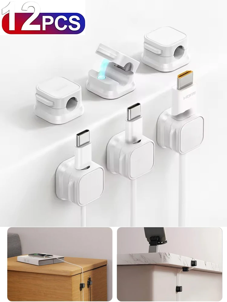 Support de câble à Clip magnétique, organisateur de câble de maintien de fil adhésif, enrouleur de ligne de charge USB pour bureau et maison