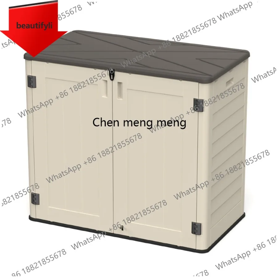 

Уличный сарай для хранения 01A из полимерного композита с усиленным полом, запираемой дверью, окном и вентиляционными отверстиями, водонепроницаемый пластиковый.