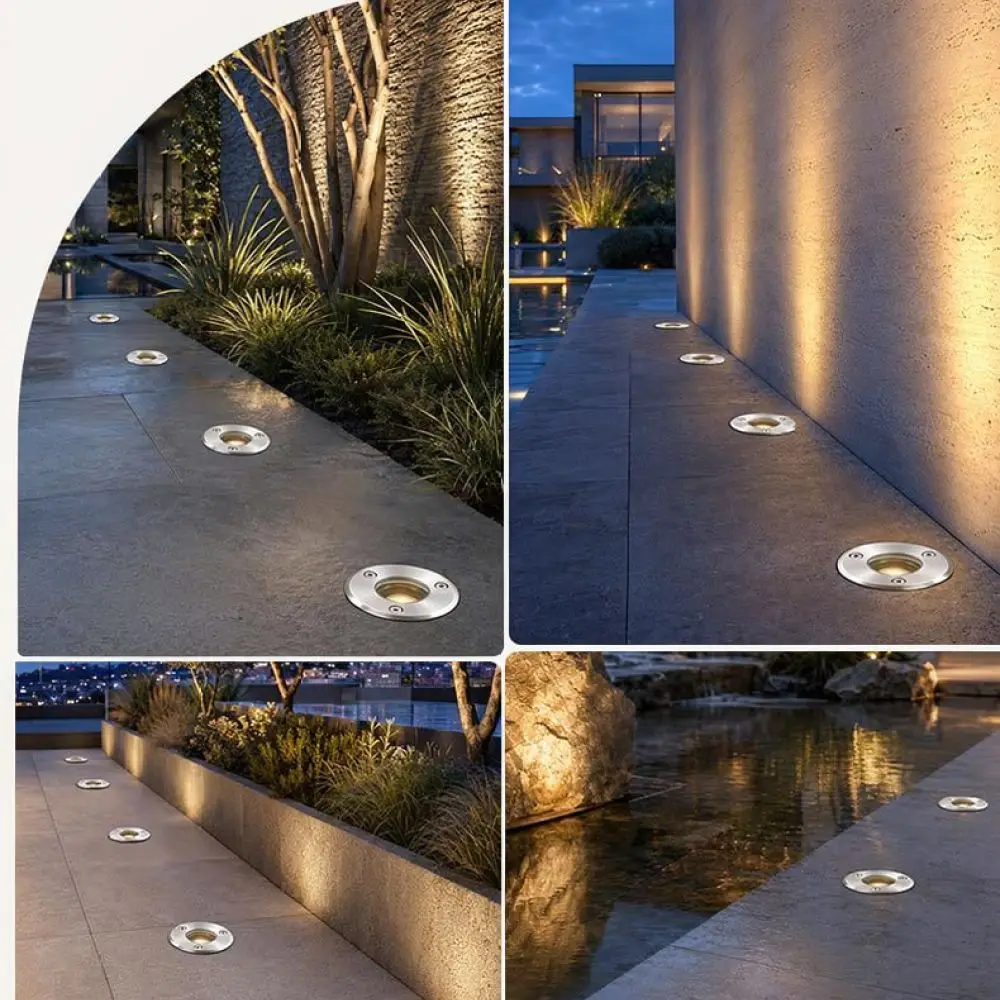 1W LED Outdoor Landscape Spotlight 65MM Waterproof Inground Lamp Embedded Light For Garden Lawn Path Yard Decoration