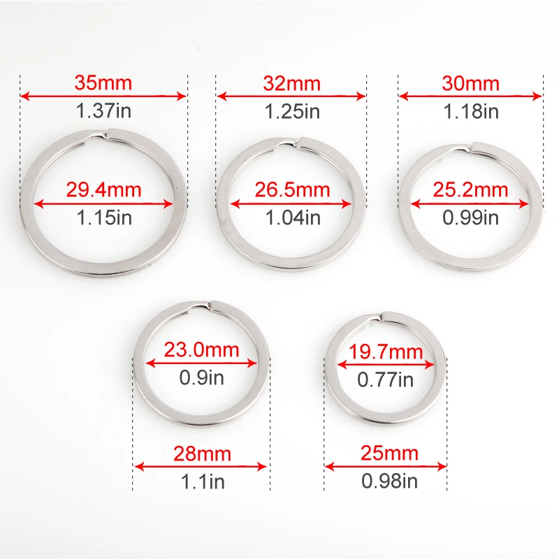 20/50/100pcs portachiavi 25/28/30/32/35mm Round Flat Line Split Rings portachiavi portachiavi per gioielli che fanno portachiavi risultati fai da te