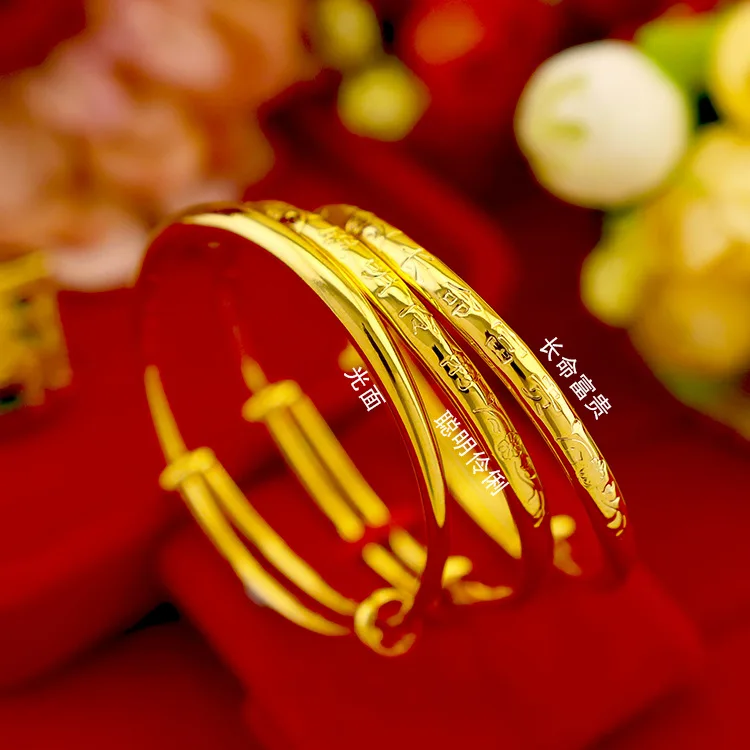 Wholesale copper gilt color children's many push-pull bracelets baby children full birthday gifts wholesale 9999gold