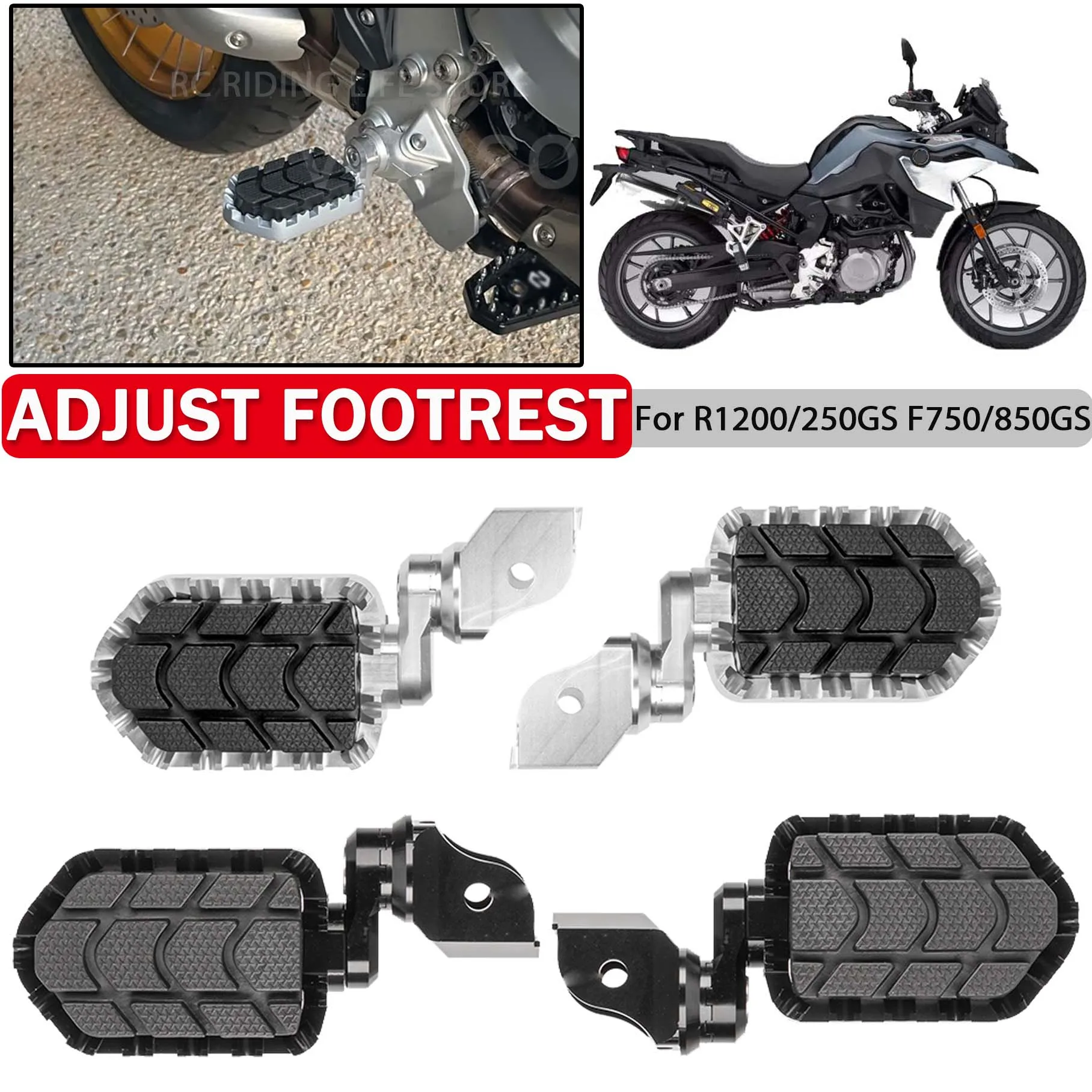 

Adjustable Footpegs For BMW R1200GS R1250GS LC ADV F750GS F850GS S1000XR R1200 F 750 850 GS Footrests Antiskid Foot Rest Padel