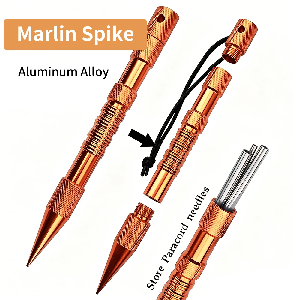 Marlin Spike Paracord Tool, Aluminum Alloy Outdoor Rope Weaving Knotter, Anti-Slip Handle Survival Tool for Camping Hiking Emerg