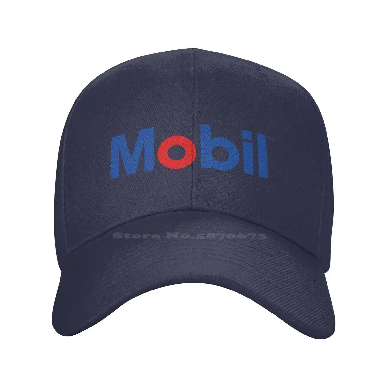 Mobil Oil Logo Print Graphic Casual Denim cap Knitted hat Baseball cap