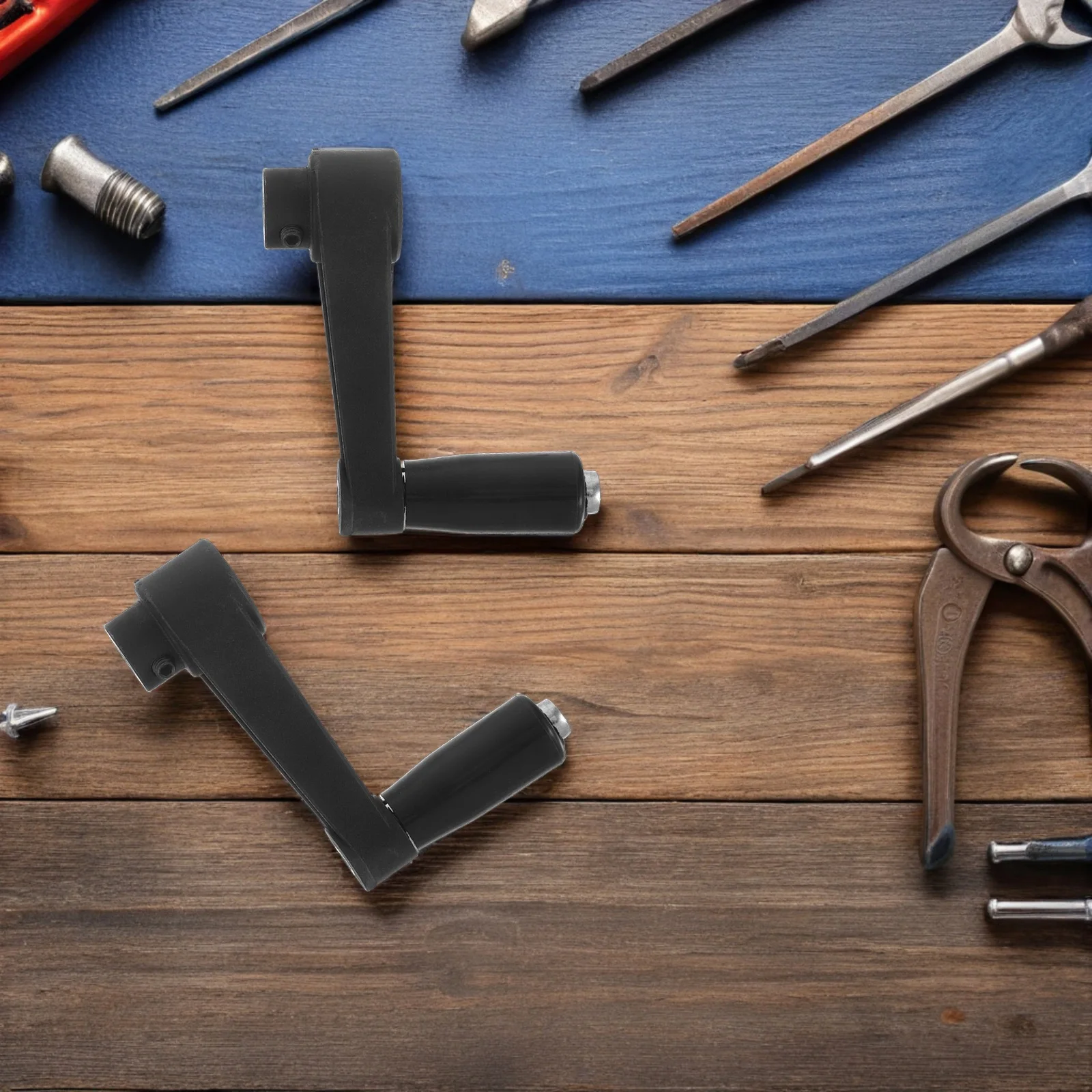 

2Pcs 8mm Round Hole Hand Crank Generator Handle Tapered Grip Easy Replacement for Manual Starter Arm Industrial Equipment