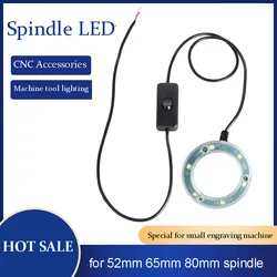 Macchina per incidere di CNC 500w 800w 1.5kw luce del mandrino luce di lavoro accessori per macchine CNC luce ad anello lampada per macchine utensili 65MM