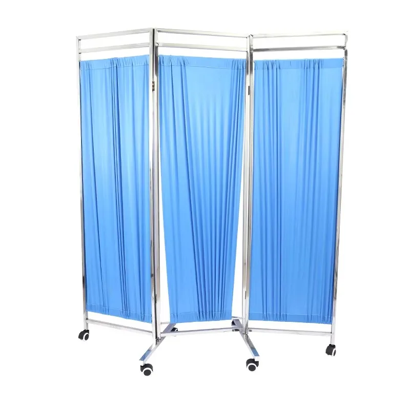 4 أضعاف شاشة جرس المستشفى شاشات طبية شاشة السرير مع ستائر شاشة ستارة البلاستيكية لـ Hsopital #3